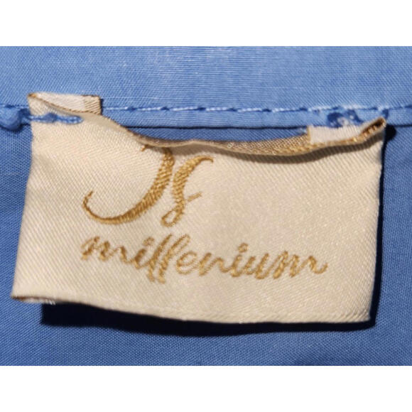 Y2K,smocked, top, dolman cuffed sleeves, collard, button up, 100% cotton, size3X - Picture 11 of 16